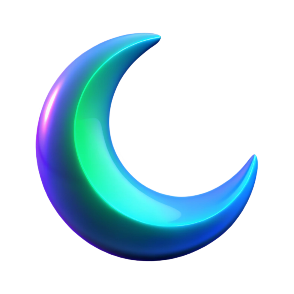 Crescent Moon Gradient, Abstract Art in a Creative Three Dimensional Scene of Design png