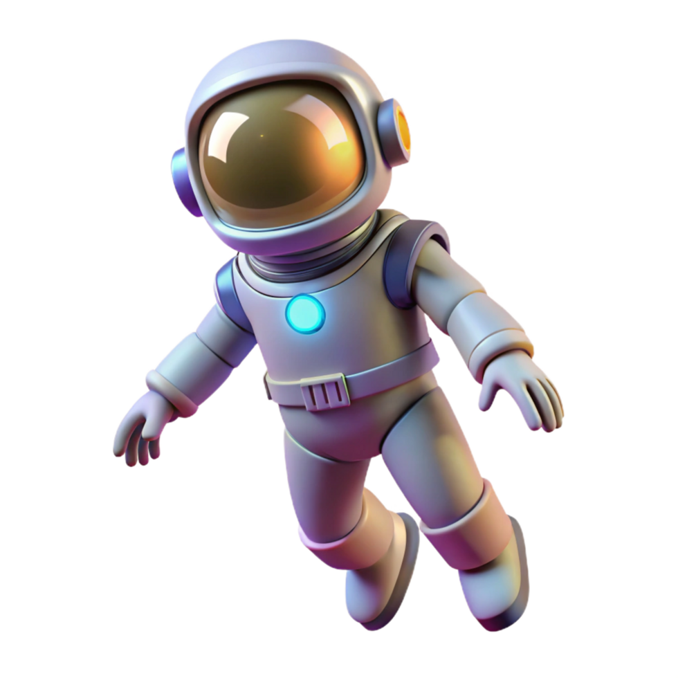 Cute Astronaut in Space An adorable astronaut navigating the cosmos, capturing the charm of space exploration in a digital world. png