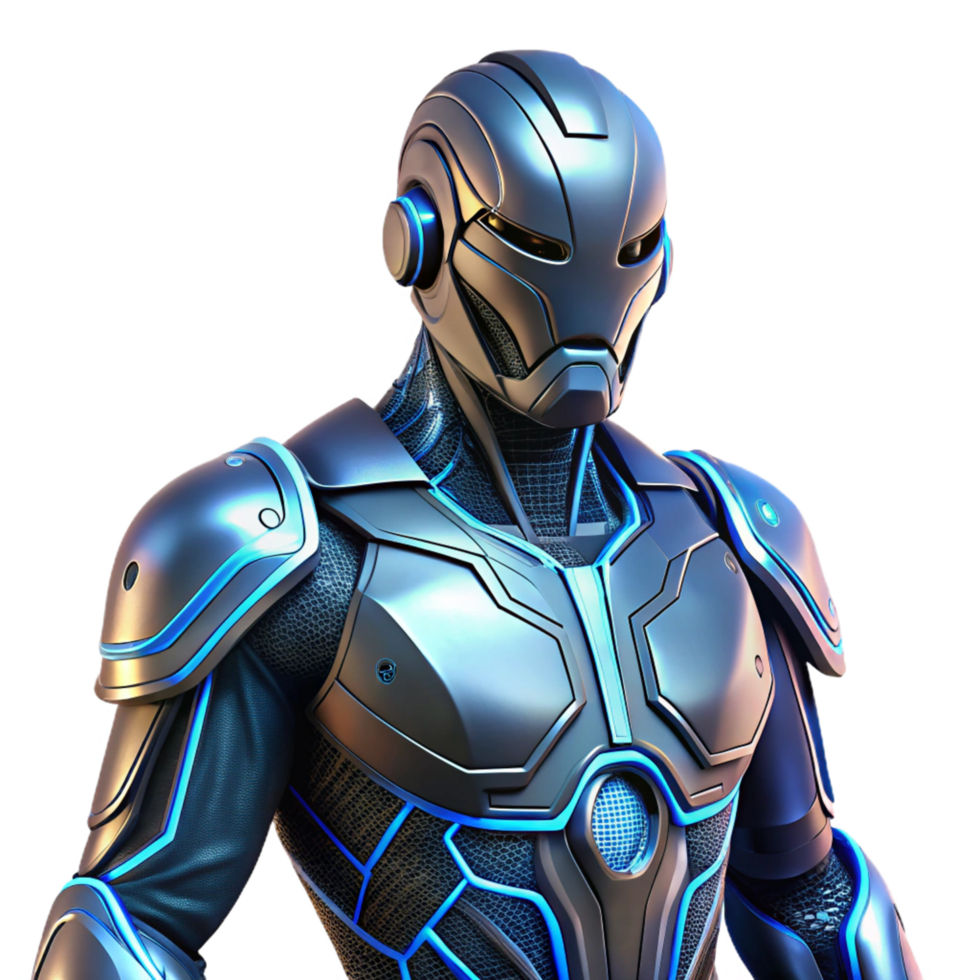 Futuristic Armored Robot with Advanced Mechanics and Dynamic Design png