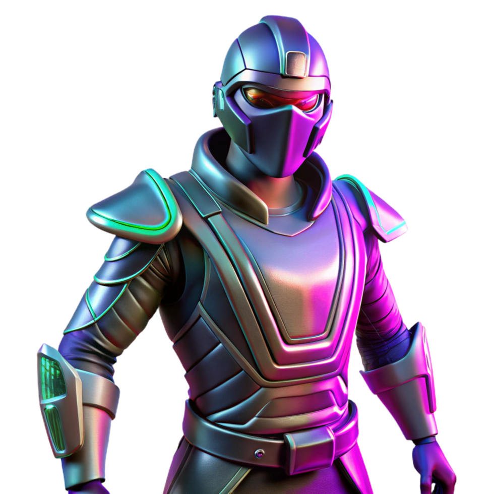 Futuristic Armored Warrior in a Visionary Three Dimensional Scene of Combat png