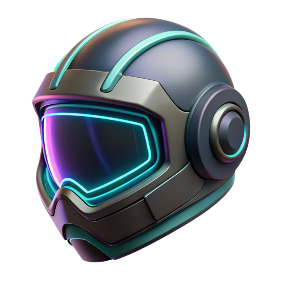 Futuristic Helmet Design An advanced helmet crafted for the future, showcasing cutting-edge design in a digital render. png