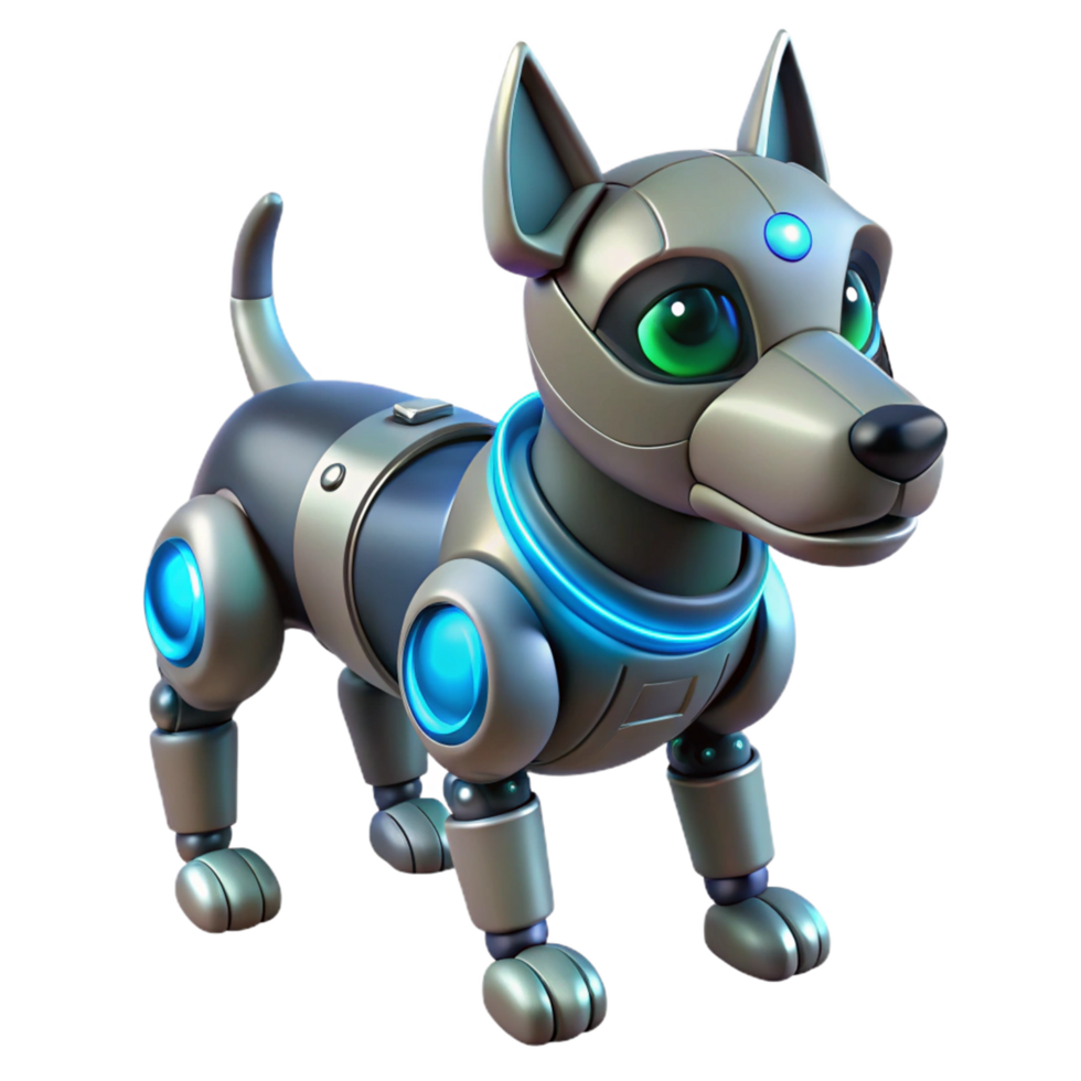 Cybernetic Canine Robot Dog in a Futuristic Three Dimensional Scene of Design png