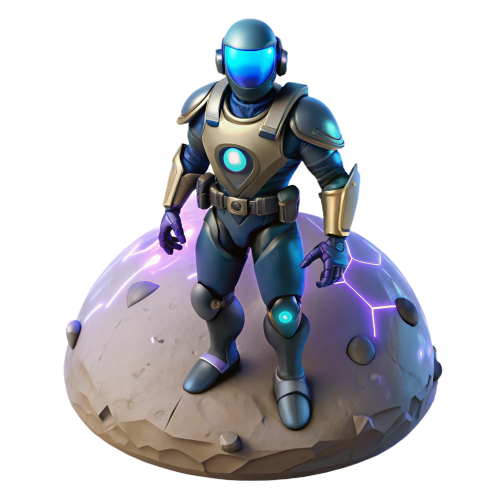 Astronaut on Asteroid Sci-Fi Render A scene of cosmic exploration, featuring an astronaut navigating an asteroid in a stunning sci-fi render. png