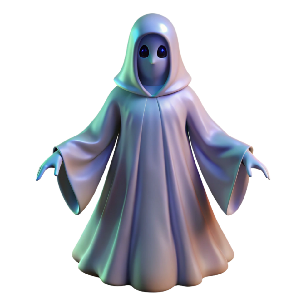 3D Render Spectral Figure in Robe A dynamic depiction of a spectral figure navigating a world in a robe, captured in a stunning three-dimensional render. png