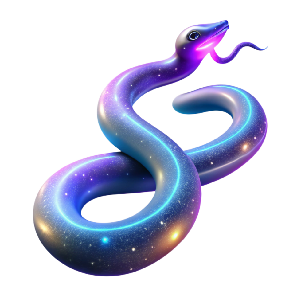 Cosmic Serpent Nebula Design A dynamic depiction of a serpent navigating a nebula, capturing the essence of the cosmos in a digital world. png