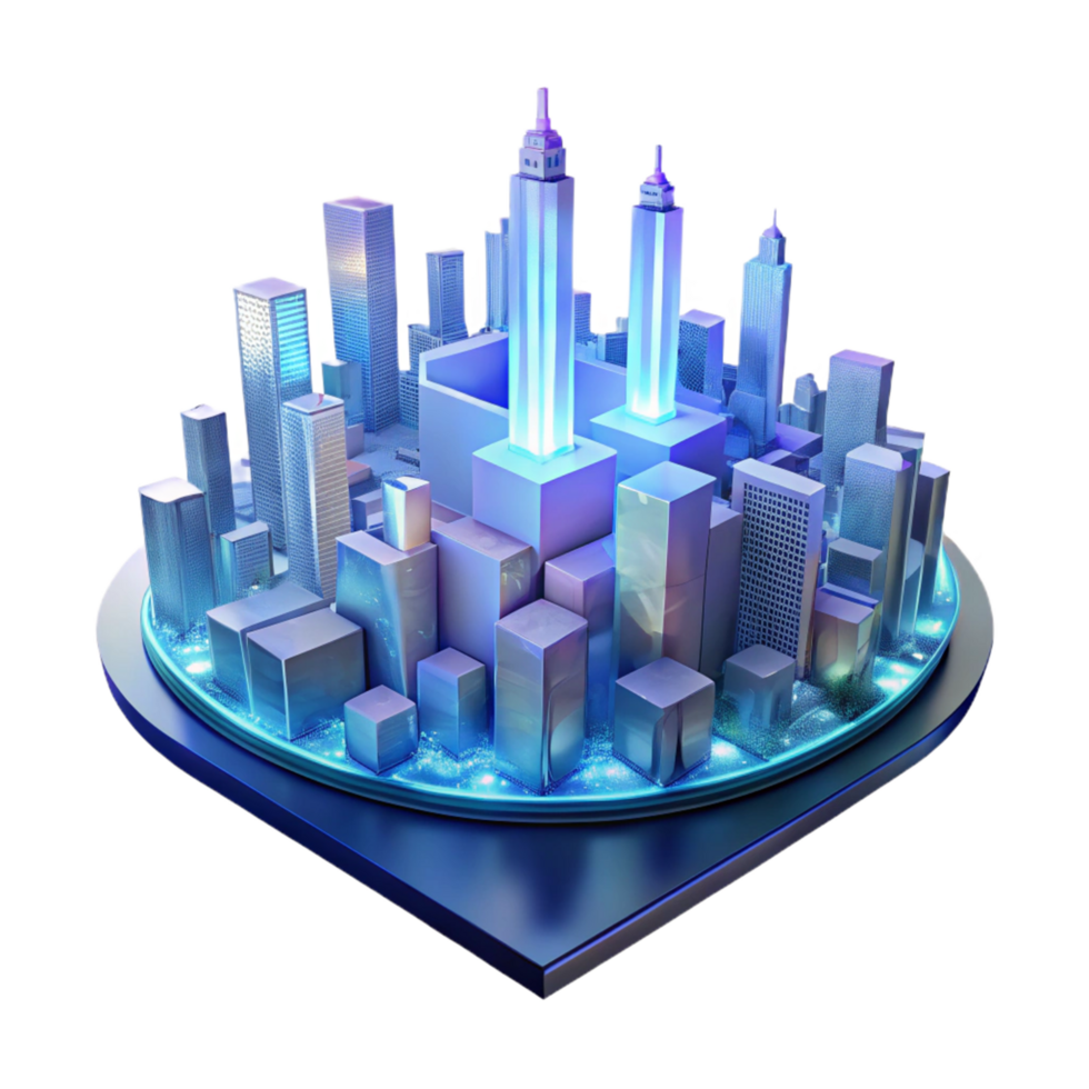 Smart City Digital Urban Development A visionary depiction of a city navigating a world of digital urban development, capturing the essence of innovation in a digital world. png