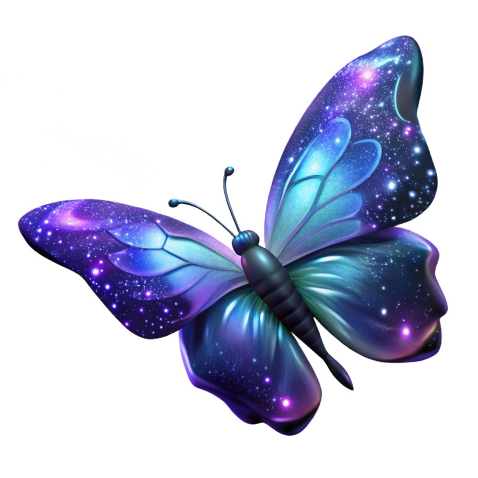 Cosmic Butterfly with Galaxy Wings in a Stunning Three Dimensional Render of Cosmic Beauty png