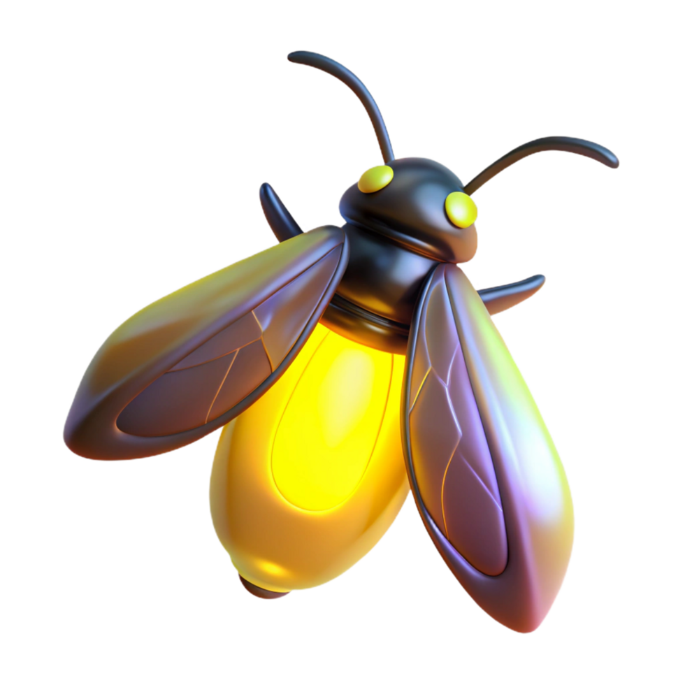 Glowing Firefly Three Dimensional Render in a Mesmerizing Scene of Nature png