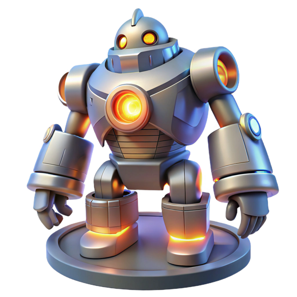Cute Robot Three Dimensional Model in a Whimsical Scene of Technology png