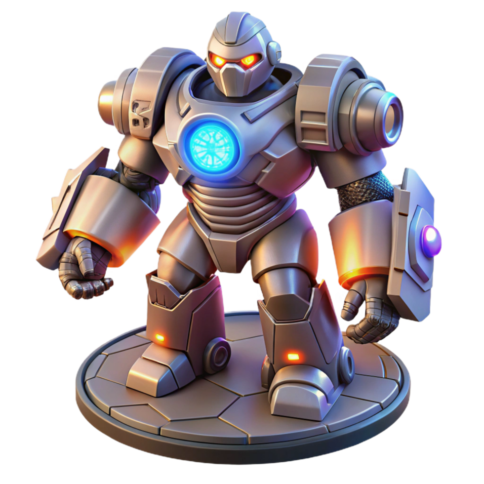 Powerful Metal Robot in a Futuristic Three Dimensional Render of Strength png