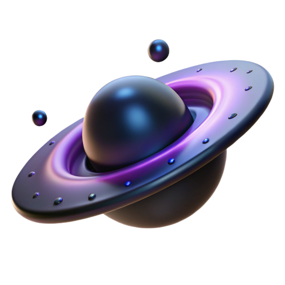 Cosmic Sphere with Ring A celestial sphere surrounded by a glowing ring, capturing the essence of the cosmos in a digital world. png