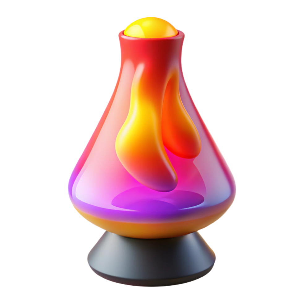 Abstract Lava Lamp Design in a Creative Three Dimensional Scene png
