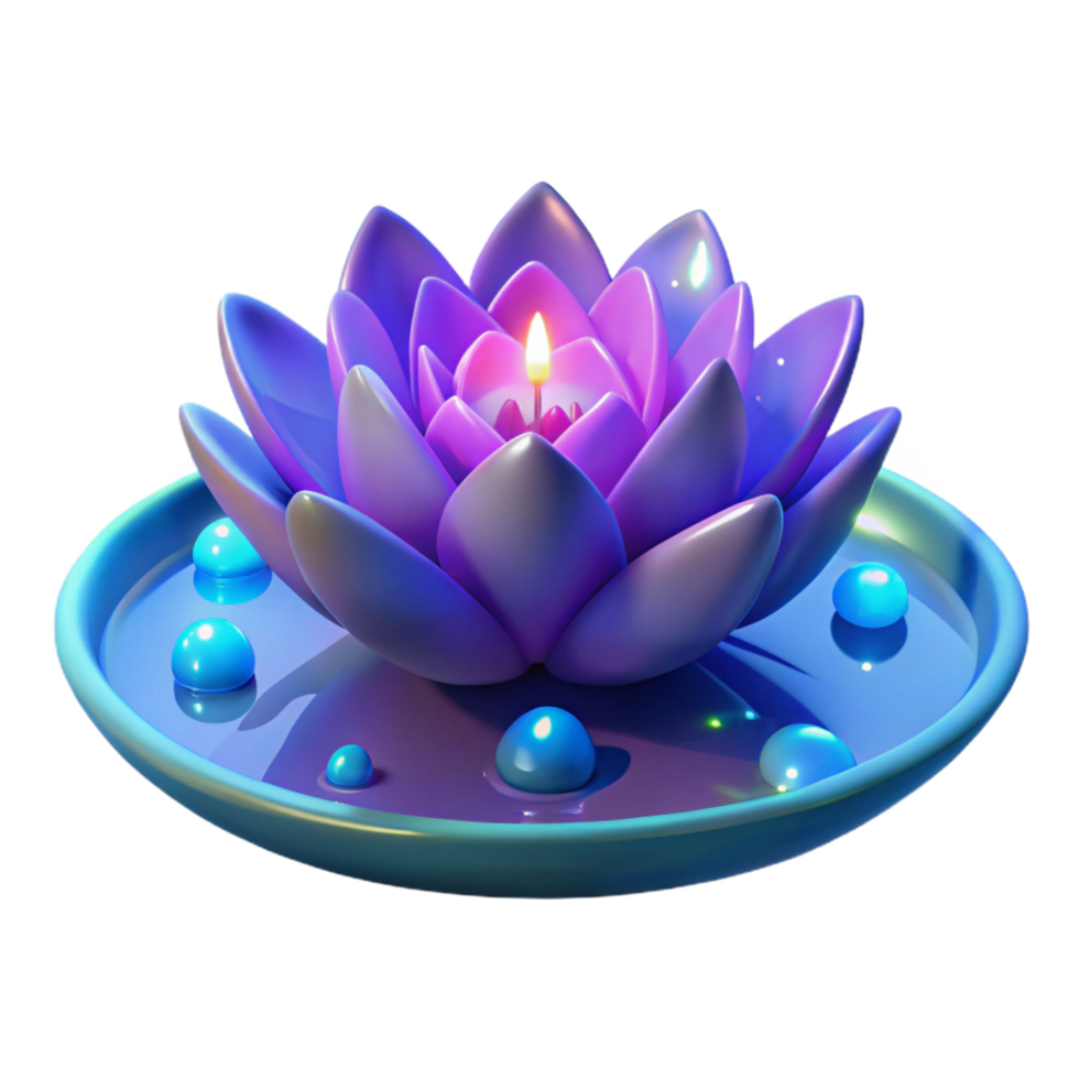 Lotus Candle Water Serenity with Peaceful Ambiance and Tranquil Waters png