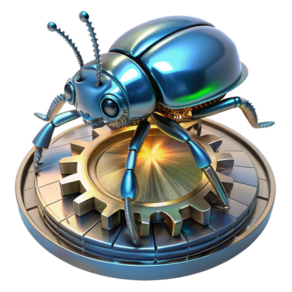 Cybernetic Beetle Gear System in a Futuristic Three Dimensional Scene of Design png