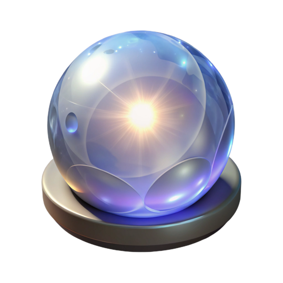 Glowing Orb Abstract Light Art A dynamic depiction of an orb glowing with abstract light, capturing the essence of art in a digital world. png