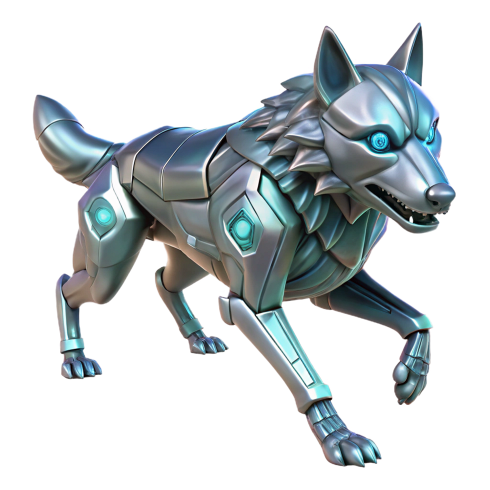 Robotic Wolf in a Futuristic Canine Design of Innovation png