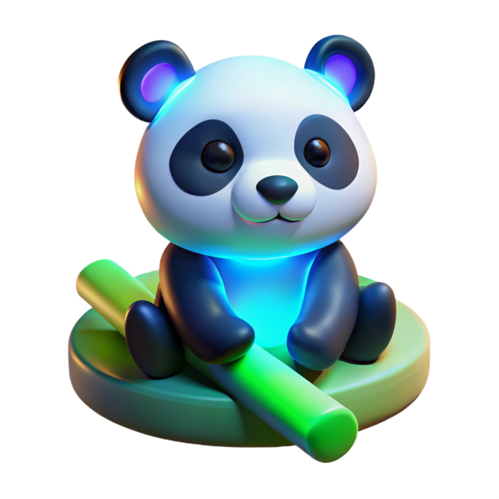 Cute Panda 3D Render png