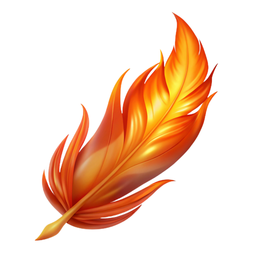 Fiery Feather Abstract Design An abstract design featuring a feather ablaze with vibrant colors, capturing the essence of fire. png