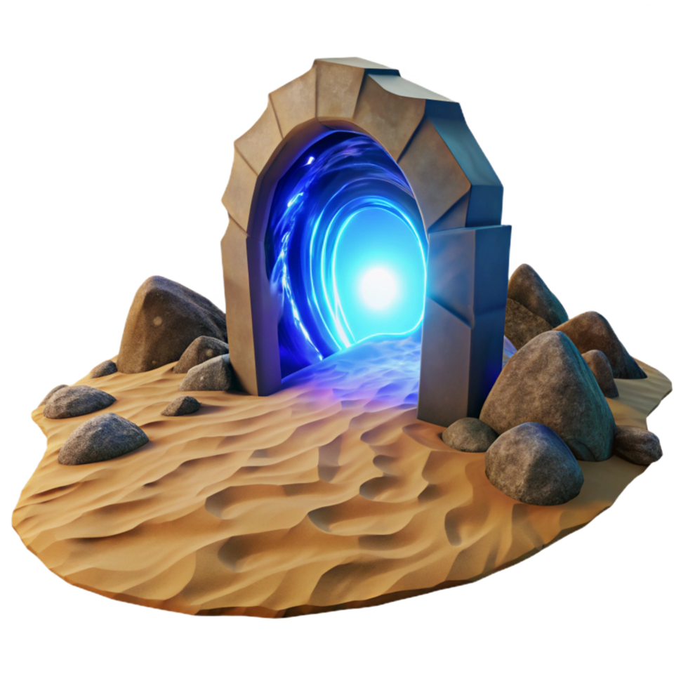 Mystic Portal in Desert Sands in a Magical Three Dimensional Scene of Enchantment png