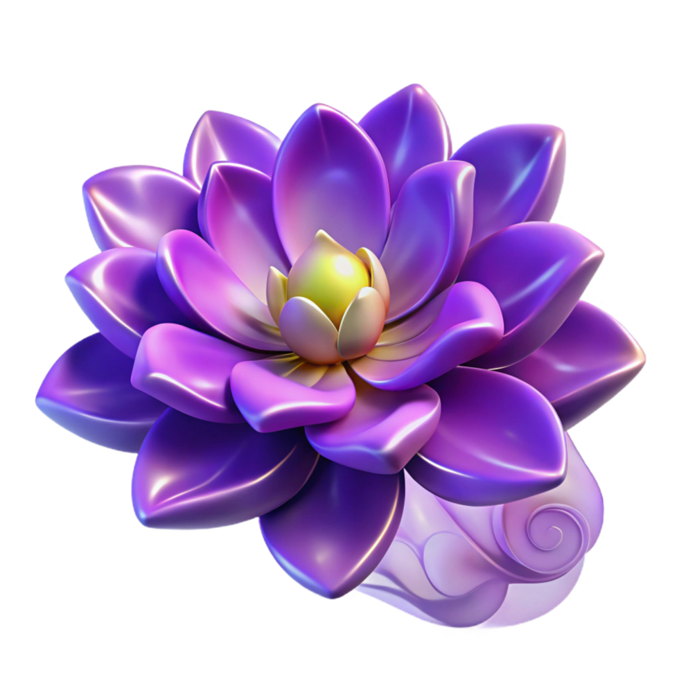 Purple Flower in a Three Dimensional Render of Radiant Beauty png