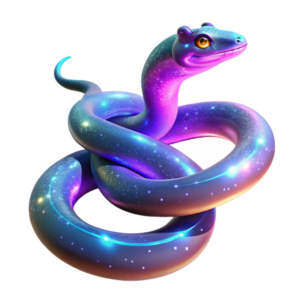 Cosmic Serpent in a Galaxy Art Scene of Mesmerizing Beauty png
