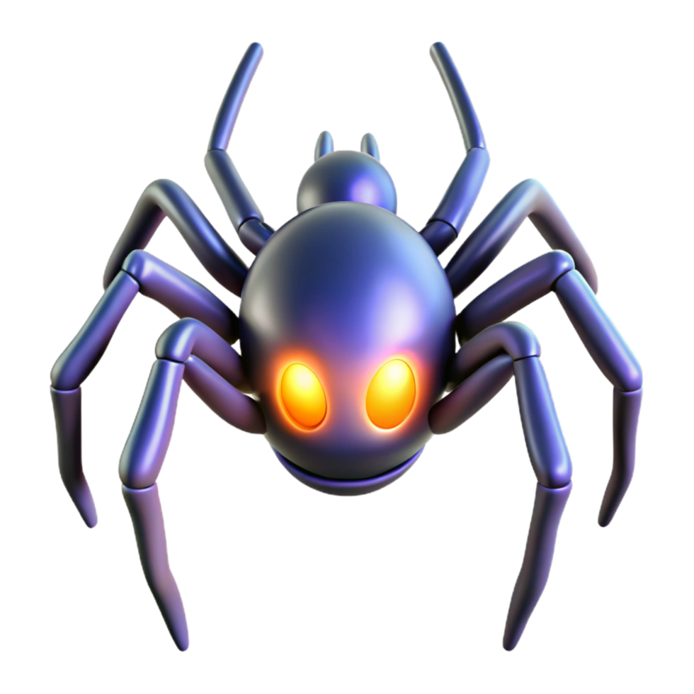 Cute 3D Spider Emoji - An adorable 3D render of a spider emoji capturing its playful and whimsical appearance png