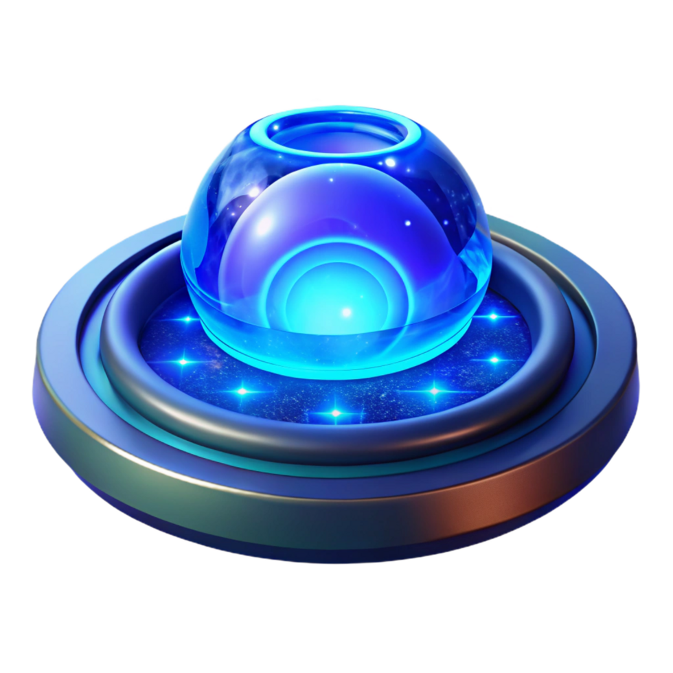 Glowing Orb Futuristic Sci-Fi Design A dynamic depiction of an orb glowing with futuristic energy, capturing the essence of sci-fi design. png