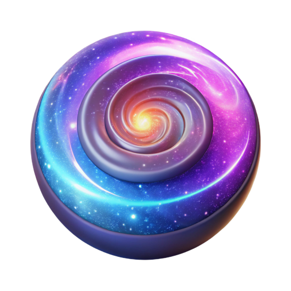 Cosmic Spiral Galaxy Egg in a Mesmerizing Three Dimensional Scene of Cosmic Beauty png