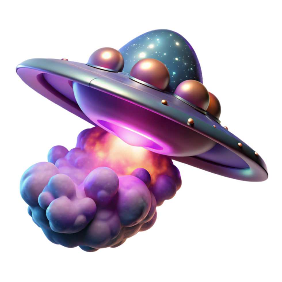 Spaceship Cosmic Cloud Burst in a Futuristic Three Dimensional Scene of Adventure png