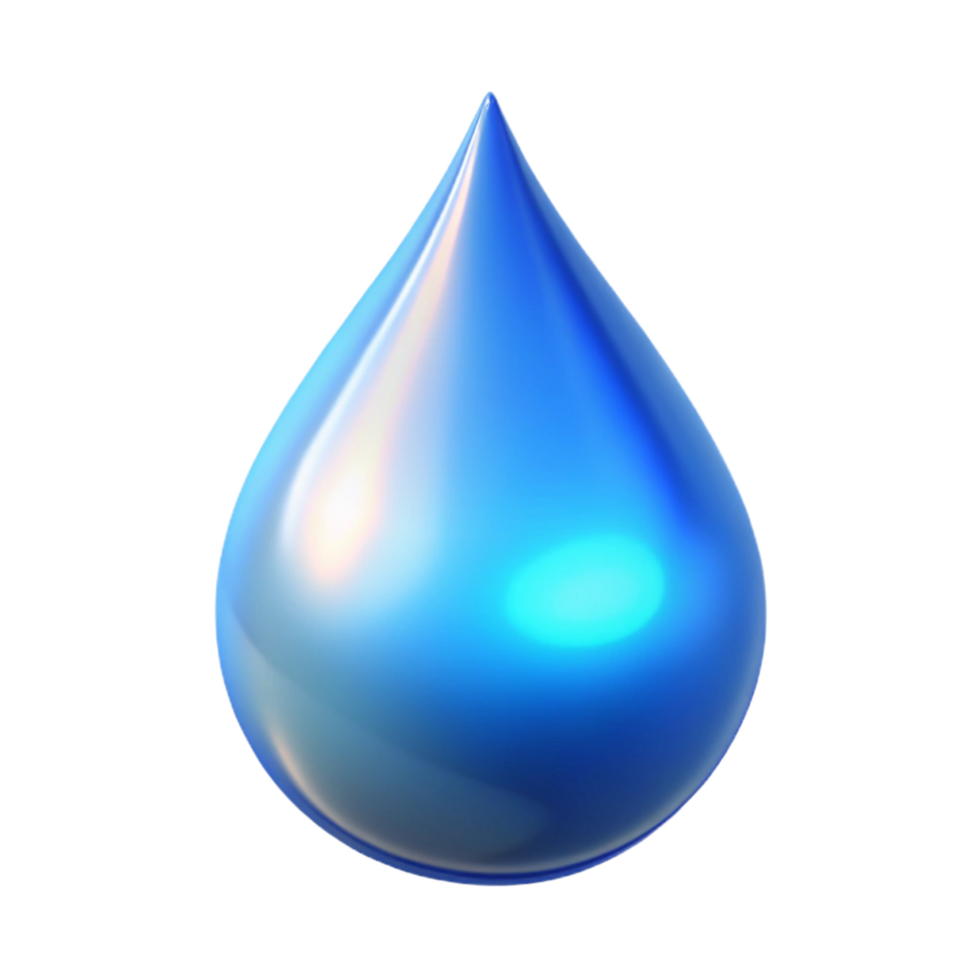 Liquid Drop as a Three Dimensional Model with Fluid Dynamics and Reflective Surface png