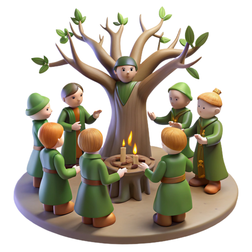 Gathering Around a Sacred Tree png