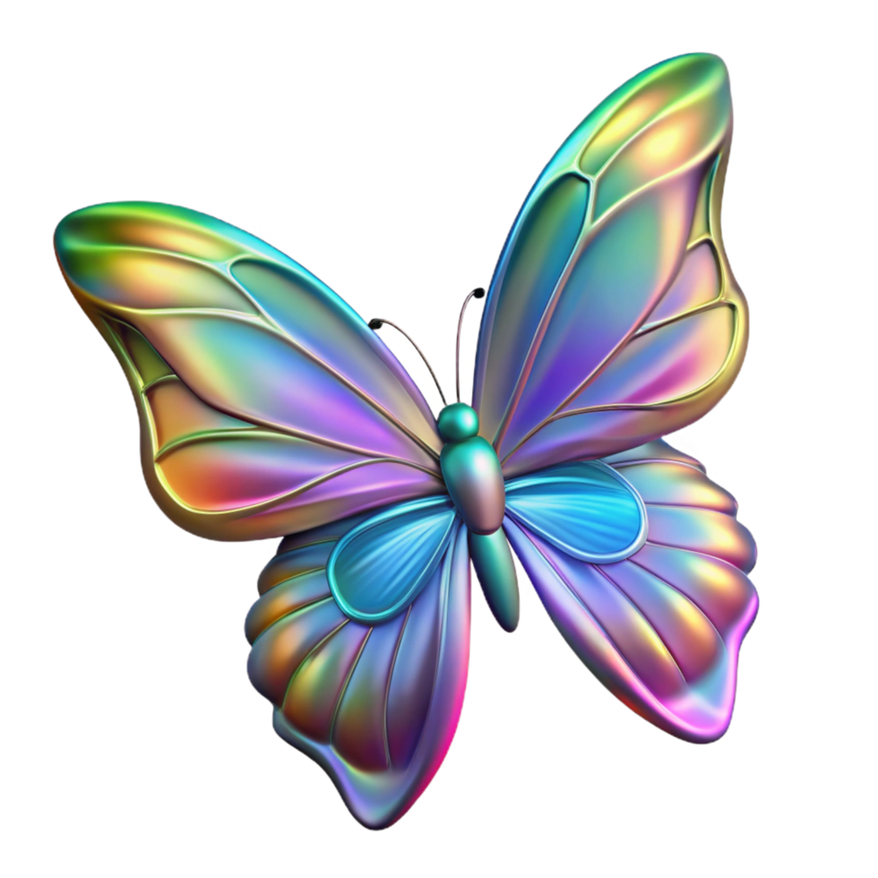 Iridescent Butterfly Wings in a Mystical Setting with Enchanting Atmosphere png