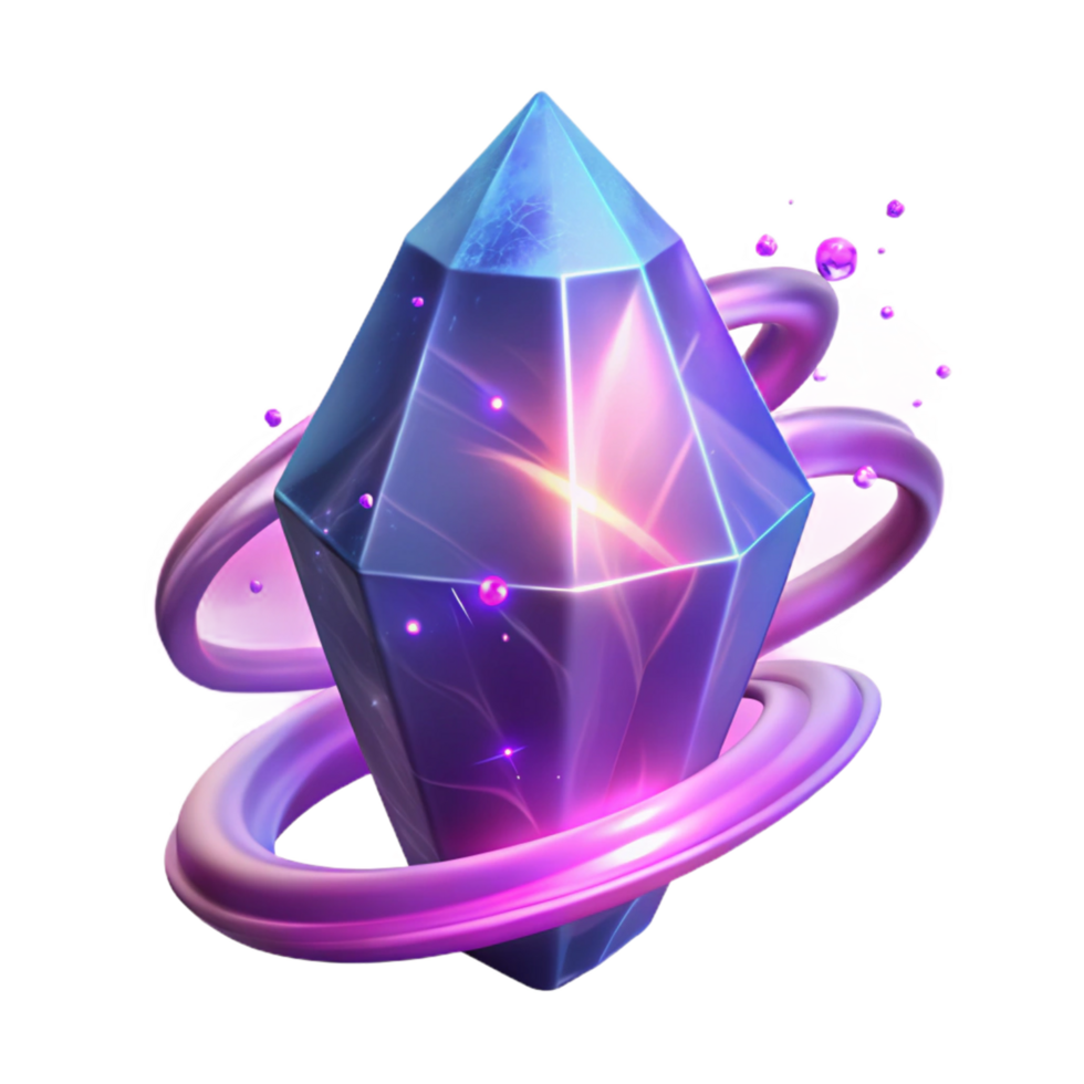 Glowing Crystal Orb A luminous 3D depiction of a crystal orb, highlighting its glowing features and enchanting presence. png