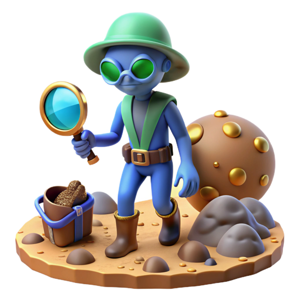 Alien Explorer's Planet in a Sci-Fi Adventure of Discovery png