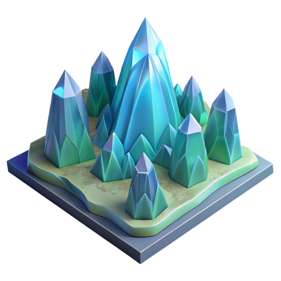 Crystalline Peaks in a Three Dimensional Render of Majestic Beauty png