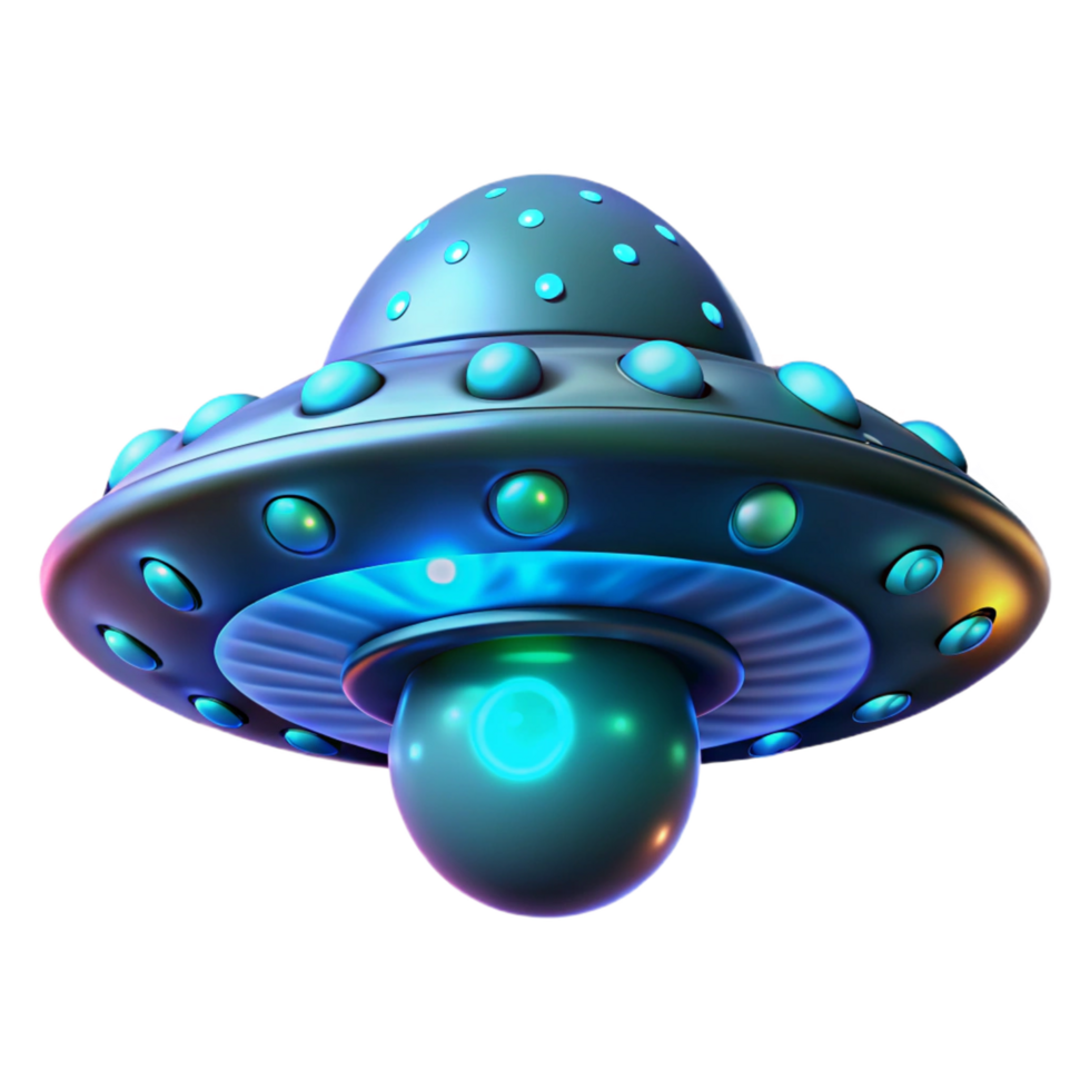 Glowing Spaceship Illustration in a Futuristic Three Dimensional Scene png