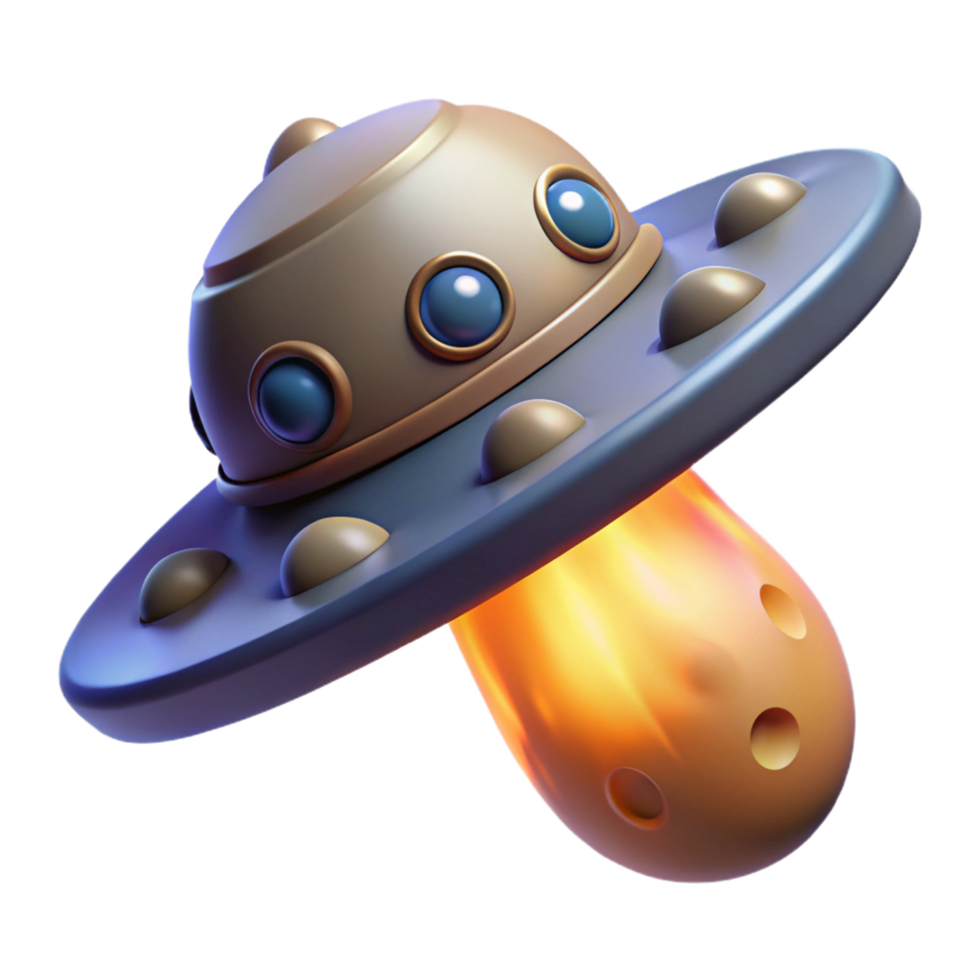 Spaceship 3D Render Cosmic Flight - A dynamic 3D render of a spaceship in cosmic flight capturing the essence of space exploration and advanced technology png