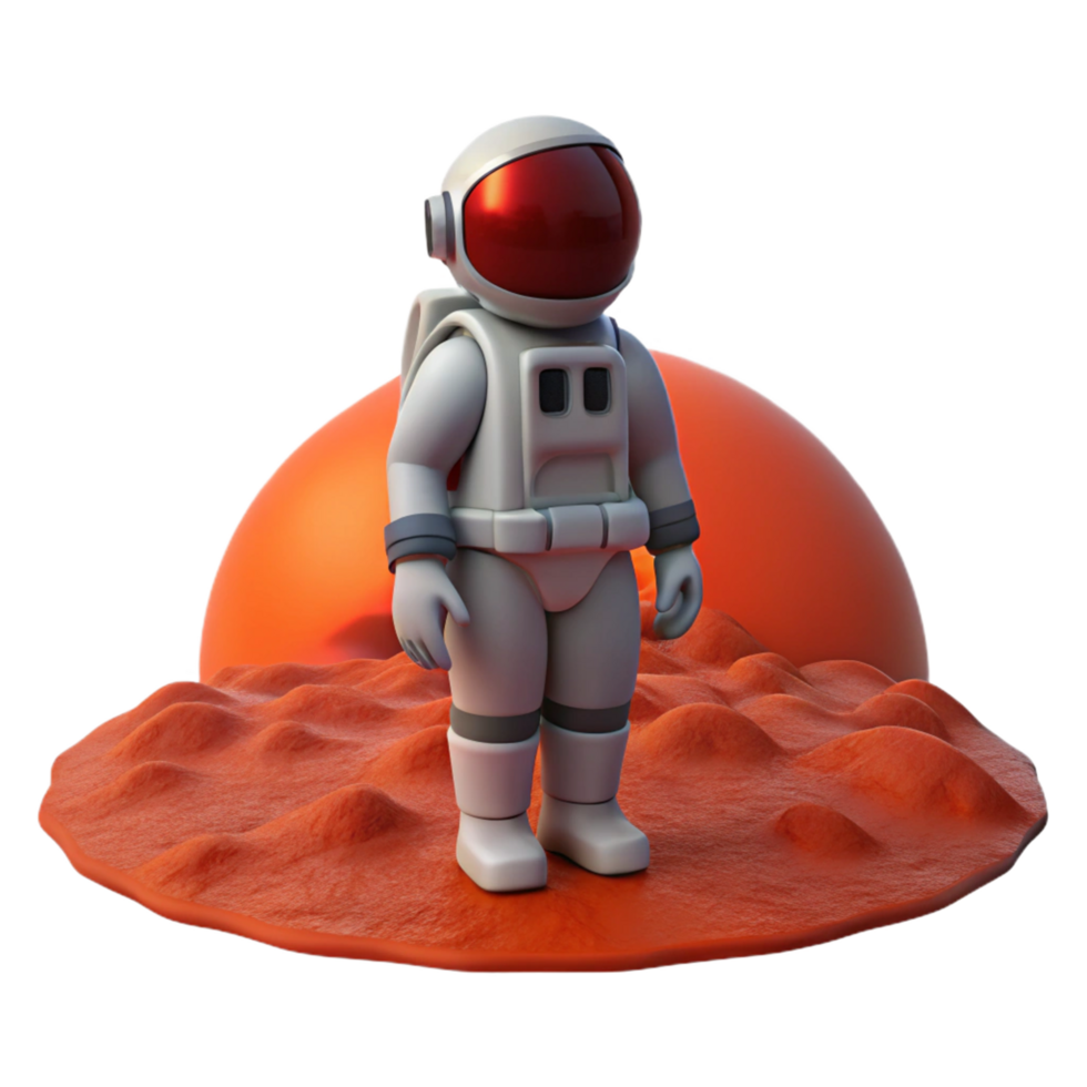 Astronaut on Mars A 3D Render png