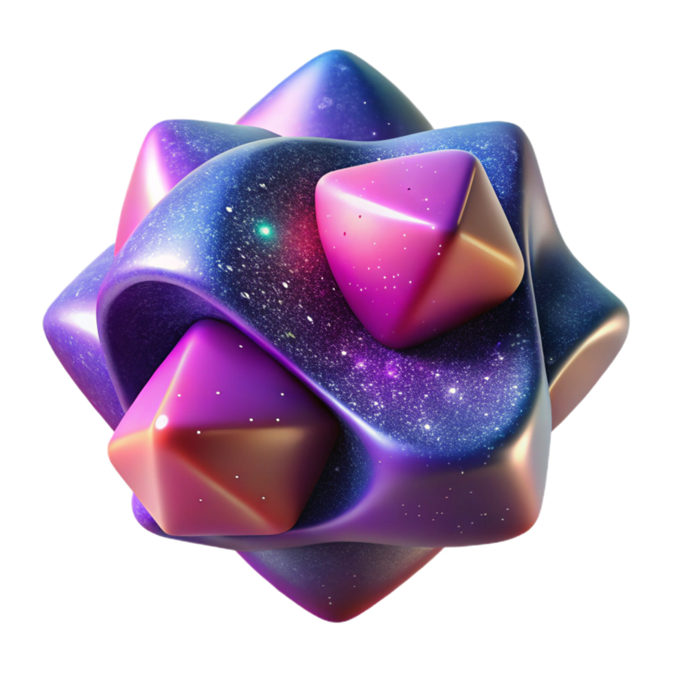 Cosmic Geometry Abstract 3D Render A conceptual 3D depiction of cosmic geometry, focusing on abstract design and celestial elements. png