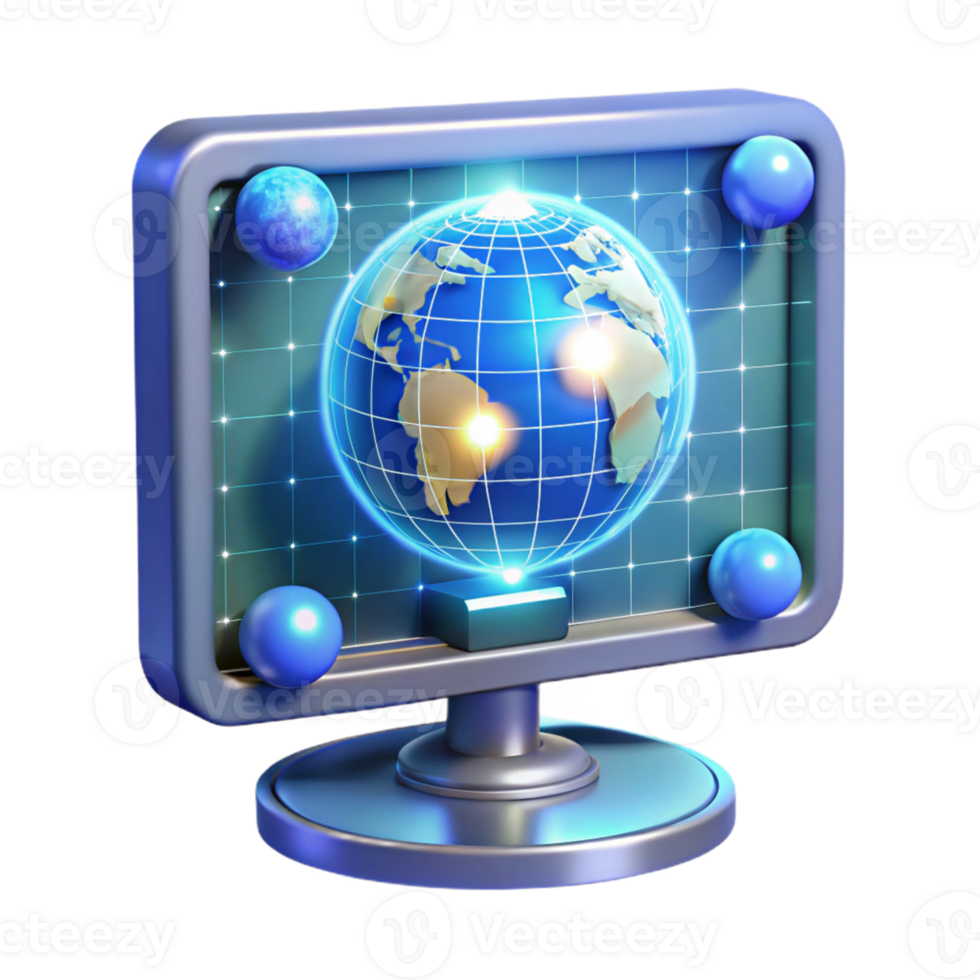 Global Network Visualization A dynamic depiction of a world navigating global networks, capturing the essence of connectivity in a digital world. png