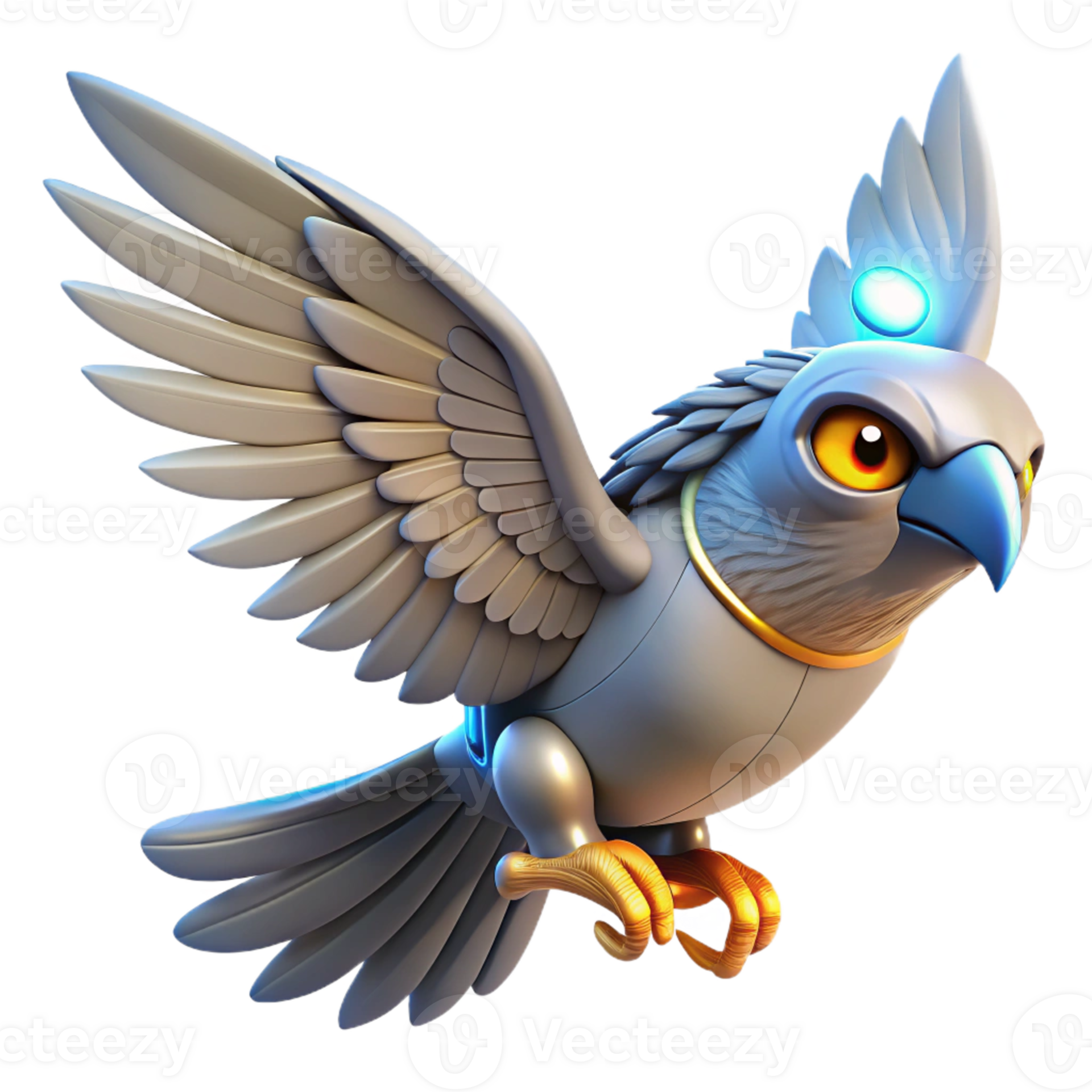 Robotic Bird in Flight A futuristic bird crafted as a robotic design ...
