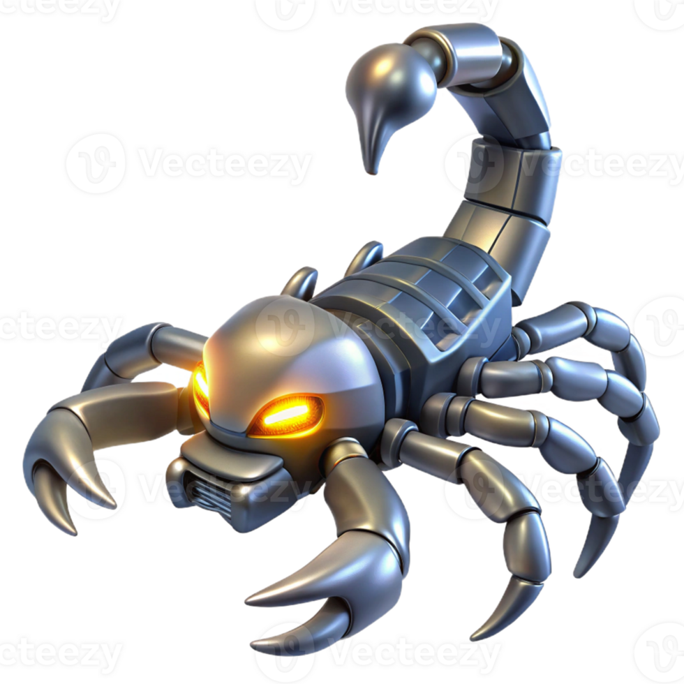 Robotic Scorpion 3D Model A futuristic scorpion crafted in a stunning three-dimensional model, showcasing advanced design. png