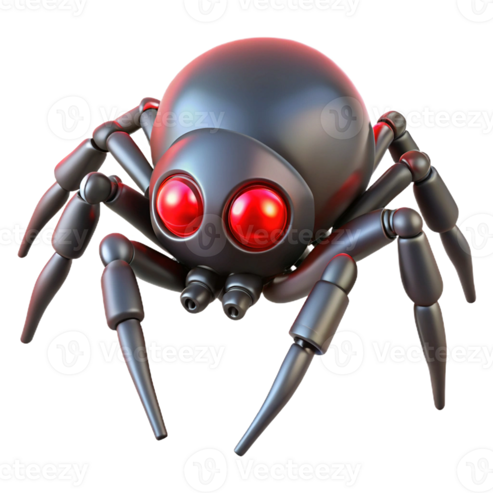 robótico araña Tres dimensional modelo en un futurista escena de diseño png