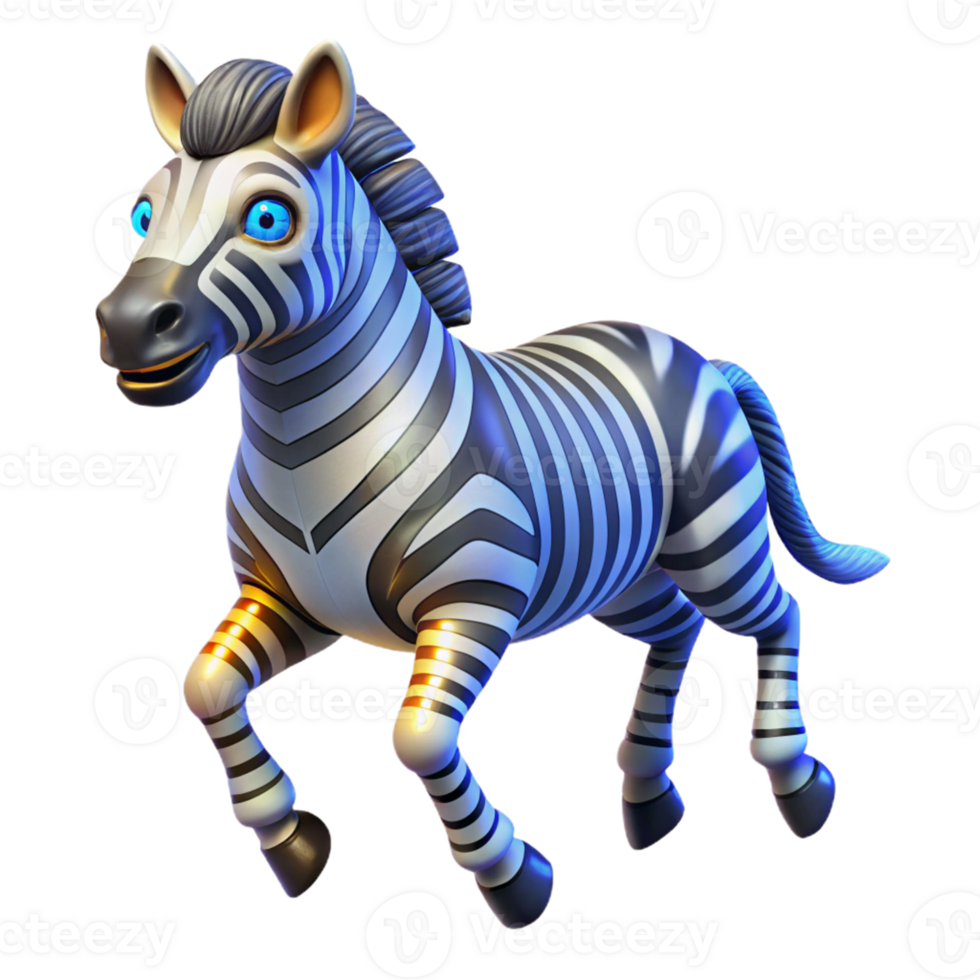 Cute Zebra Cartoon in a Three Dimensional Render of Whimsical Design png