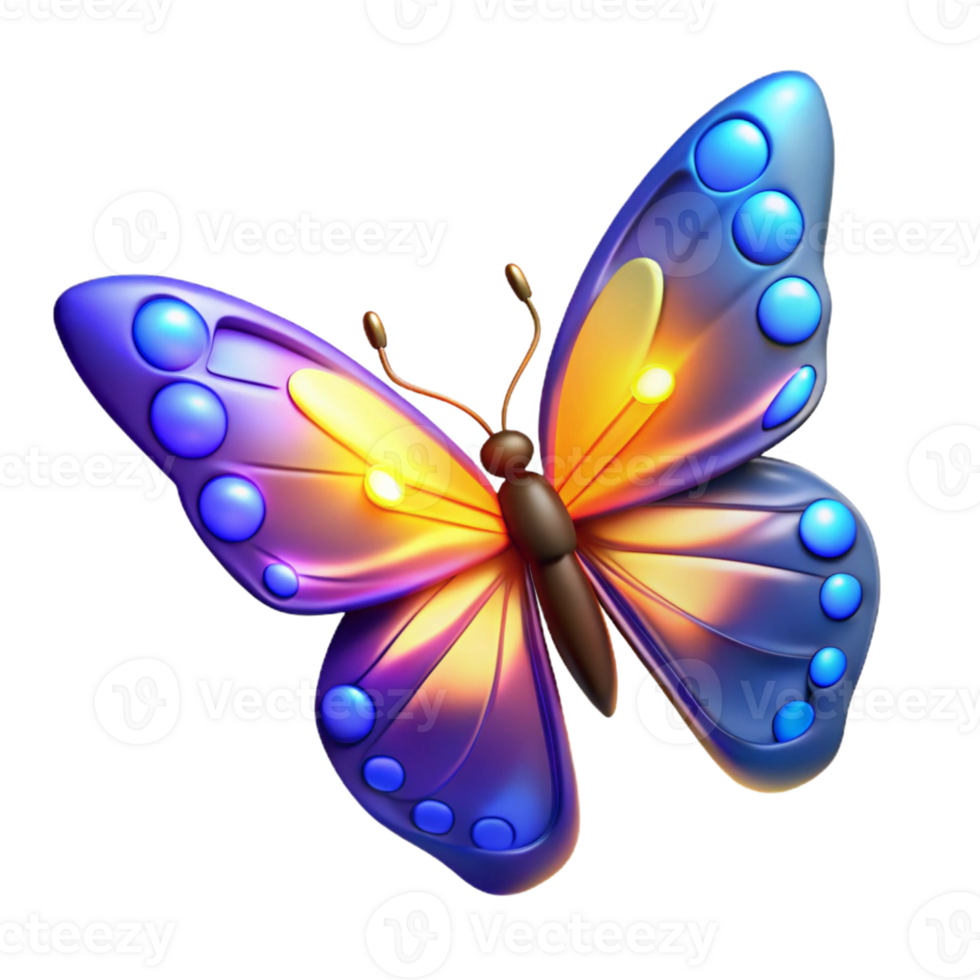 Glowing Butterfly Lamp in a Mesmerizing Three Dimensional Scene of Illumination png