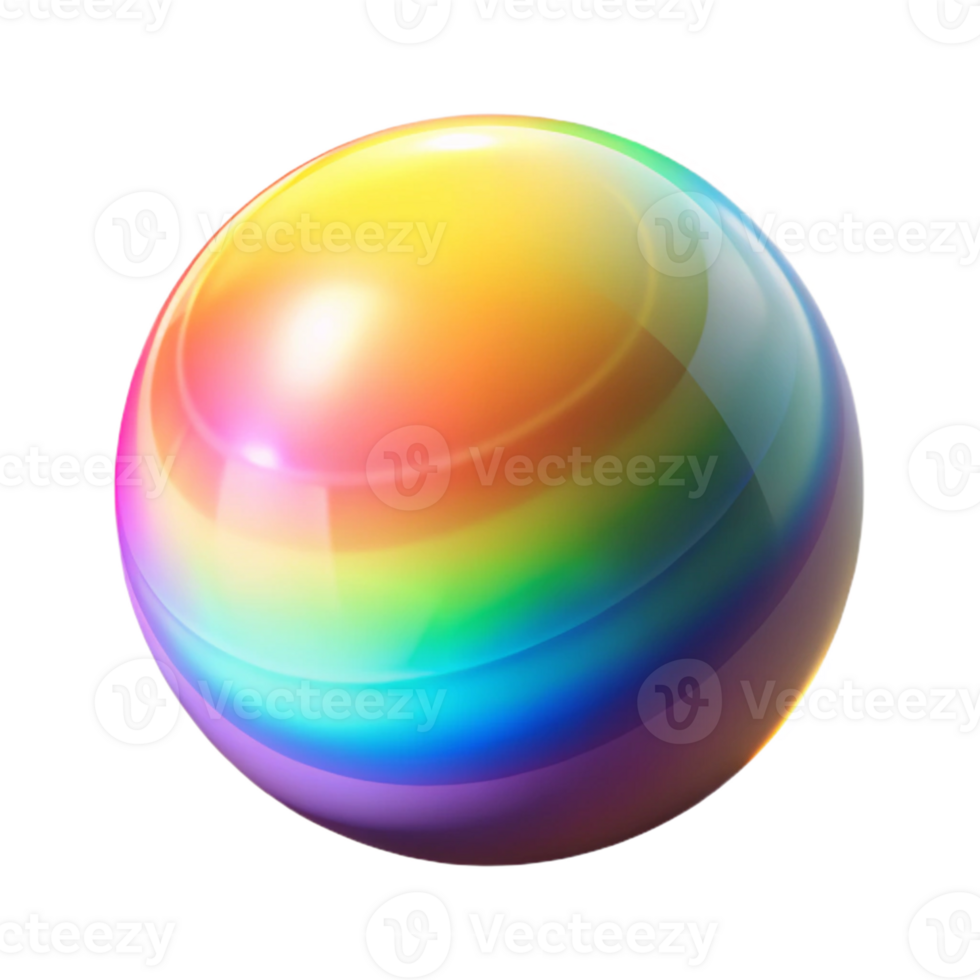 Rainbow Sphere Gradient Orb in a Creative Three Dimensional Scene of Design png
