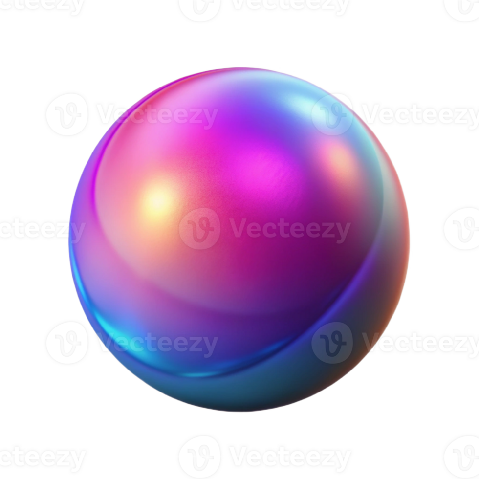 Iridescent Sphere Gradient, Abstract Art in a Creative Three Dimensional Scene of Design png