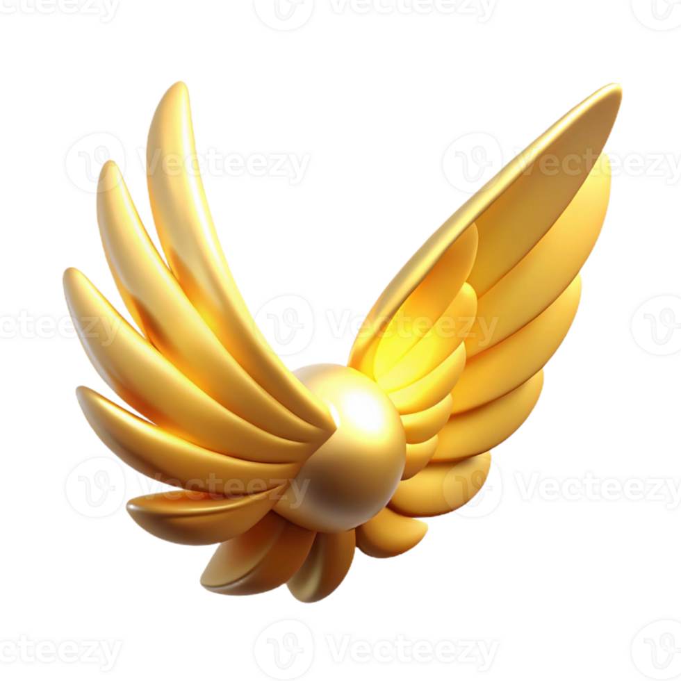 Golden Wings Abstract Design - A conceptual artwork featuring golden wings creating a dynamic and modern visual composition png