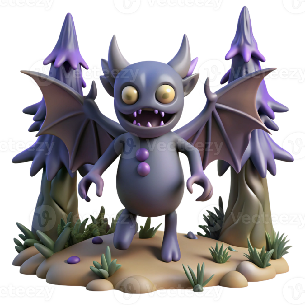Cute Cartoon Devil with Wings A playful depiction of a devil with wings, brought to life in a whimsical cartoon style. png