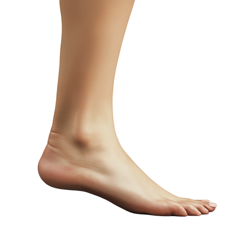 Bare human foot with a smooth surface and a neutral pose represents movement balance and the essential role of feet in everyday mobility and comfort png